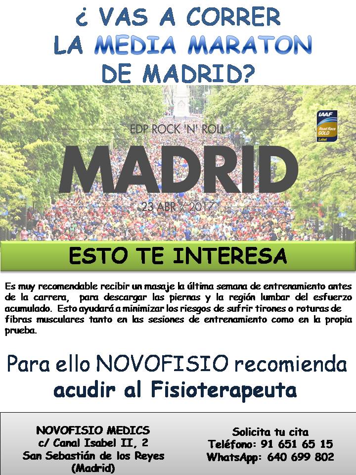 SI VAS A PARTICIPAR EN LA MEDIA MARATON DE MADRID el próximo 23 de