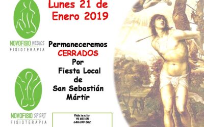 El LUNES 21 DE ENERO 2019 permeneceremos CERRADOS por fiesta Local de San Sebastián de los Reyes